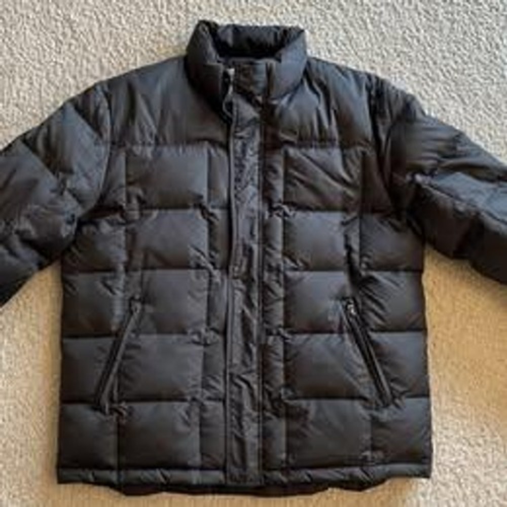 Columbia Black Down Feather Quilted Puffer Jacket Men L